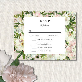 Elegant vit rosé peony trädgård bröllop OSA kort