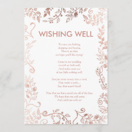 Elegant vit roséguld blommig önskebrunn inbjudningar