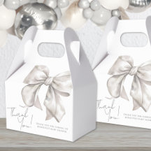 Elegant vit rosett-babyshower