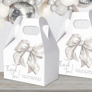 Elegant vit rosett-babyshower presentaskar