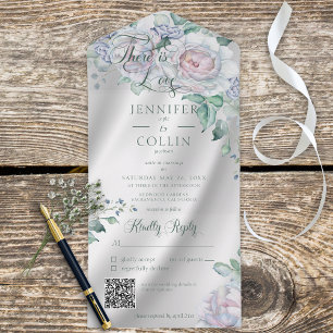 Elegant Vit satäng och pastellBlommigt QR-kod