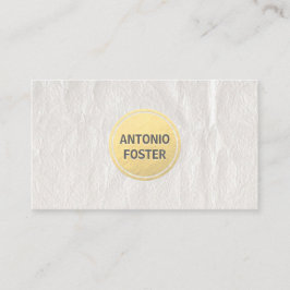 Elegant Vit sköljning Papper Guld Circle Designer Visitkort