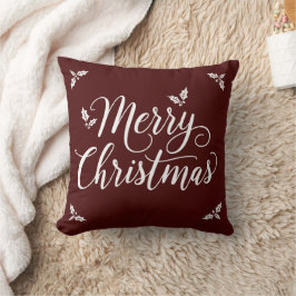 Elegant Vit skript Minimalistisk God jul Kudde