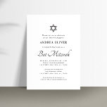 Elegant Vit skript Modern Modern Enkel Bat mitzvah Inbjudningar<br><div class="desc">Fira Pub Mitzvah med denna moderna inbjudan till elegant,  som innehåller er anpassningsbar. Lägg enkelt till dina egna uppgifter genom att klicka på alternativet "anpassa".</div>
