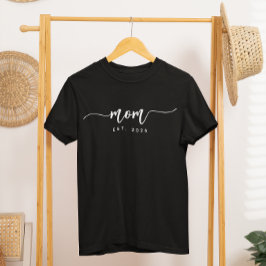 Elegant vit skript typografi etablerad Mamma T Shirt