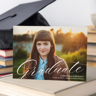 Elegant Vit skriptkalligrafi Studenten fotot Meddelande