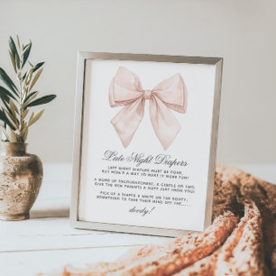 Elegant Vit skugga för sent nattdagsöppning Babykl Poster