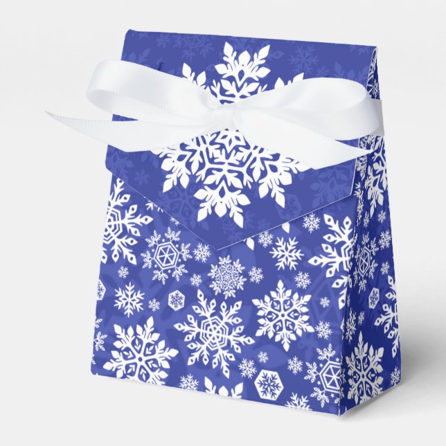 Elegant vit snöflinga (midnatt) presentaskar (Framsidan Sidan)