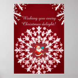 Elegant vit snöflingedesign poster