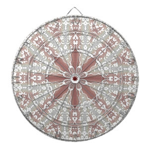 Elegant Vit Snöre Blommigt Dartboard Darttavla