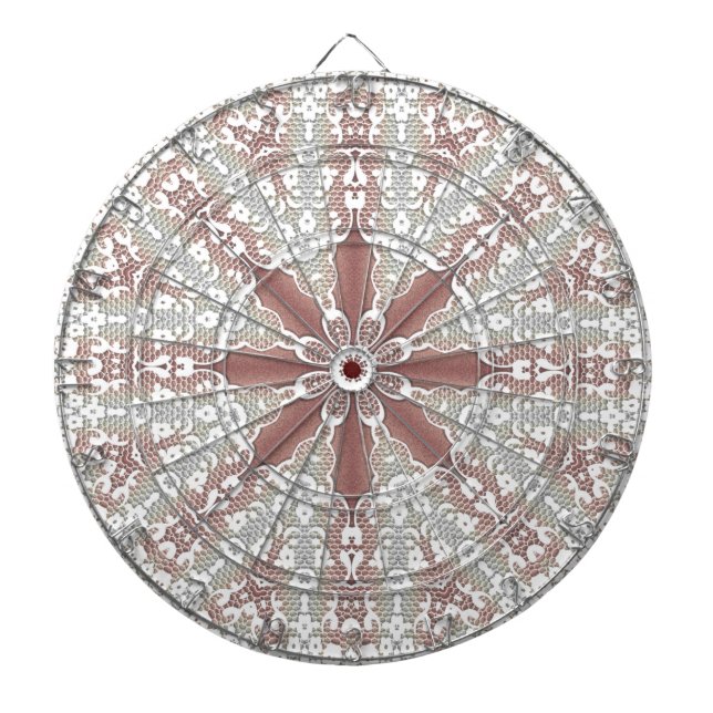 Elegant Vit Snöre Blommigt Dartboard Darttavla (Framsidan)