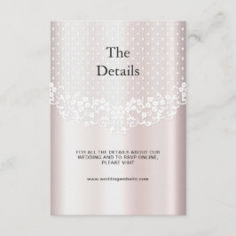 Elegant Vit Snöre-Blommigt, detaljförslutningskort Tilläggskort