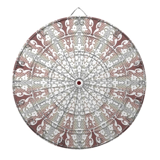 Elegant Vit Snöre Dekorativ Dartboard Darttavla (Framsidan)