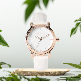 Elegant vit söt personlig eWatch-bevakning Armbandsur