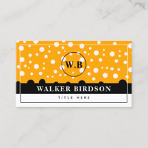 Elegant Vit Svart Orange Monogram Initial