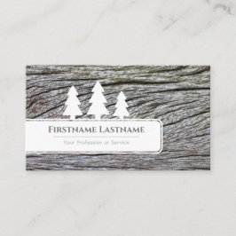 Elegant vit träd på träsksket av vita träkorn visitkort