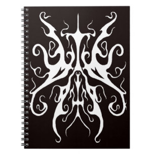 Elegant vit tribal mask abstrakt design anteckningsbok