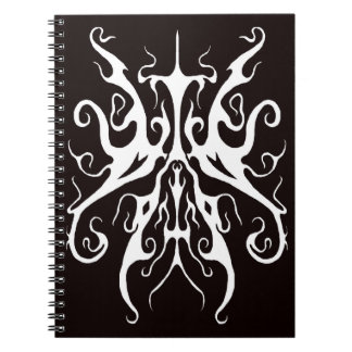 Elegant vit tribal mask abstrakt design anteckningsbok