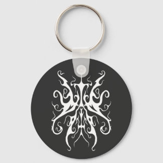 Elegant vit tribal mask abstrakt design nyckelring