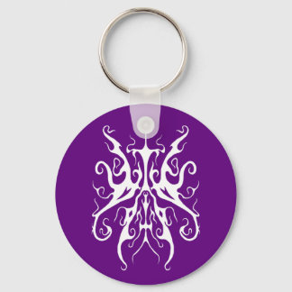 Elegant vit tribalmask abstrakt design nyckelring