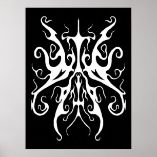 Elegant vit tribalmask abstrakt design poster