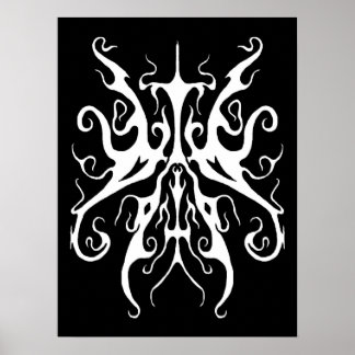 Elegant vit tribalmask abstrakt design poster