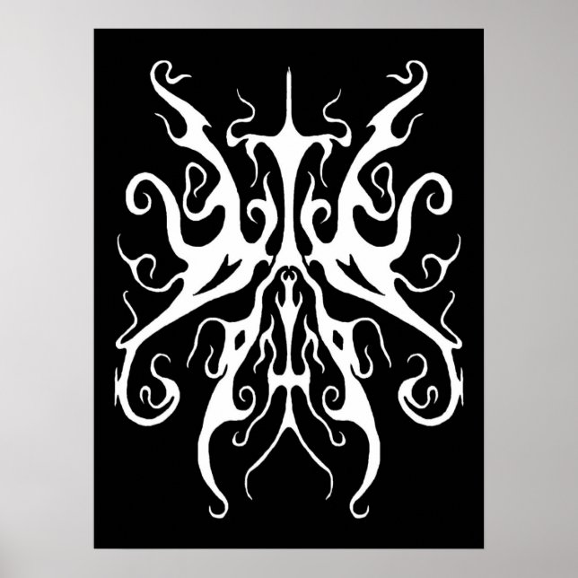 Elegant vit tribalmask abstrakt design poster (Framsidan)