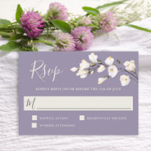 Elegant Vit vattenfärgsfärg Blommigt Lavender OSA