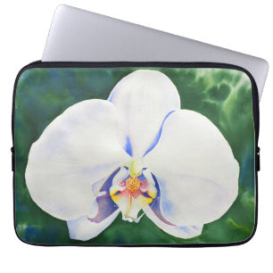 Elegant, vit vattenfärgsfärgsorchid laptop sleeve