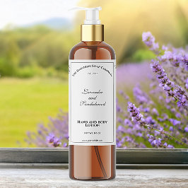 Elegant, vit, vattentät kosmetikaetikett flaska