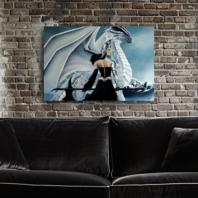 Elegant vit vinter gotisk drakdrottning fantasi poster (Skapare uppladdad)