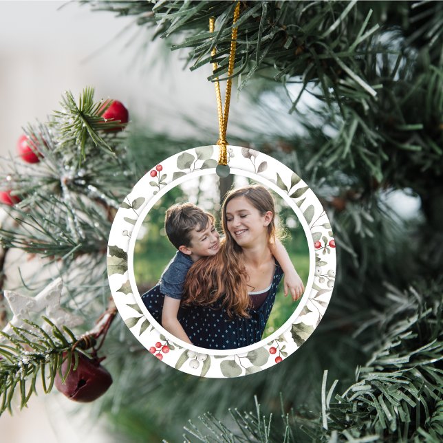 Elegant Vit vinter Greenery Wandey 1 Foto Julgransprydnad Keramik (Skapare uppladdad)