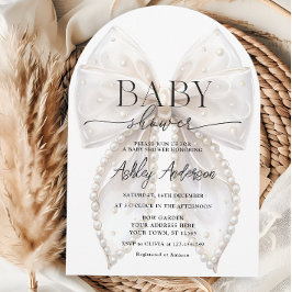 Elegant Vita babyskor för babykläder Inbjudningar