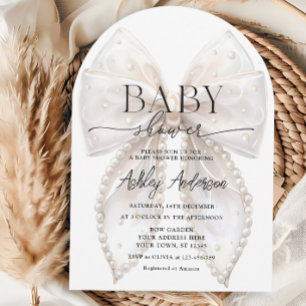 Elegant Vita babyskor för babykläder Inbjudningar
