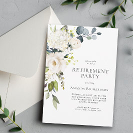 Elegant Vita Blommigten Pension Party Inbjudningar