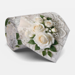 Elegant Vita Bröllop Snöre och Ro. Slips