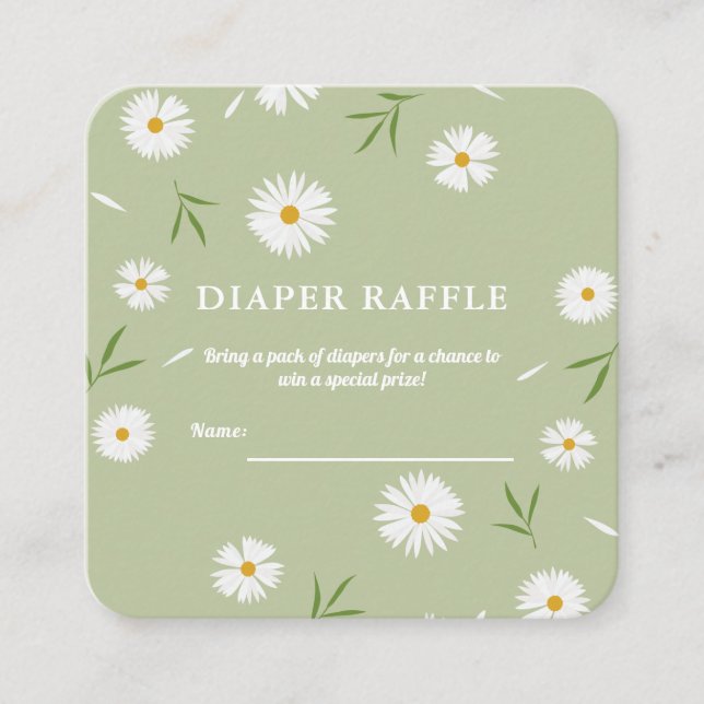 Elegant Vita Daisy Babyskåda Förkläde Raffle Tilläggskort (Framsida)
