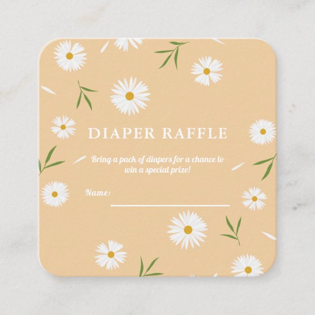 Elegant Vita Daisy Babyskåda Förkläde Raffle Tilläggskort (Framsida)