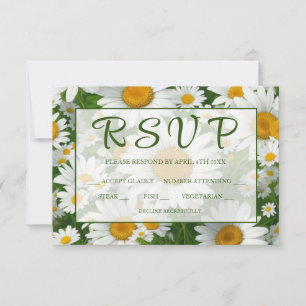 Elegant vita daisy vit blommigt fält greeneri OSA kort