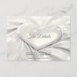 Elegant Vita grå hjärtinformationskort Tilläggskort