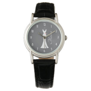 Elegant Vita grytor på Grått - Snyggt - enkel desi Armbandsur