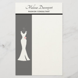 Elegant Vita grytor på Grått - Snyggt - enkel desi Brevpapper