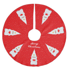 Elegant Vita julgranar på Röda Julgransmatta Borstad Polyester