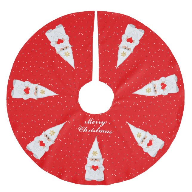 Elegant Vita julgranar på Röda Julgransmatta Borstad Polyester (Framsidan)