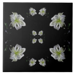 Elegant Vita länkar, Blommigt Kakelplatta