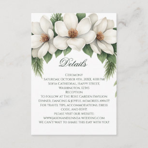 Elegant Vita Magnolia Bröllop Gräs Träd Ram Tilläggskort