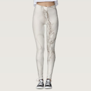 Elegant, vita marmorbalar leggings