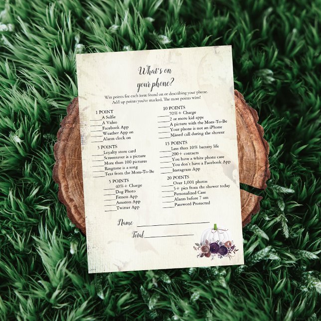 Elegant Vita Pumpkin What is on Your Mobil Inbjudningar (Skapare uppladdad)