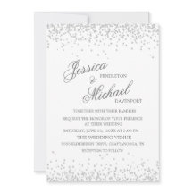 Elegant Vita Silver Glitter Bröllop