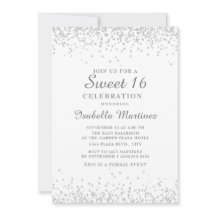 Elegant Vita Silver Glitter Sweet 16